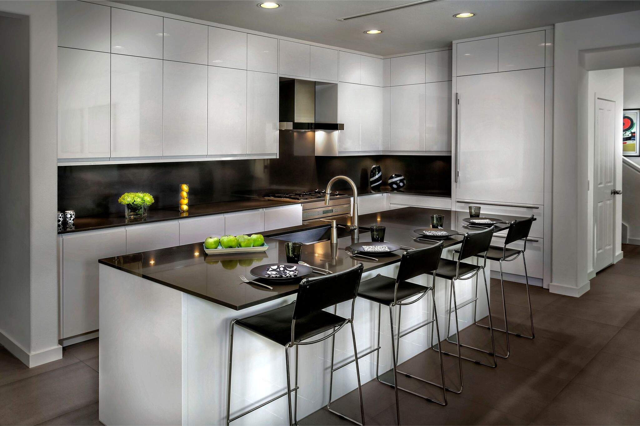 Laguna Beach Contemporary kitchen in high gloss lacquer